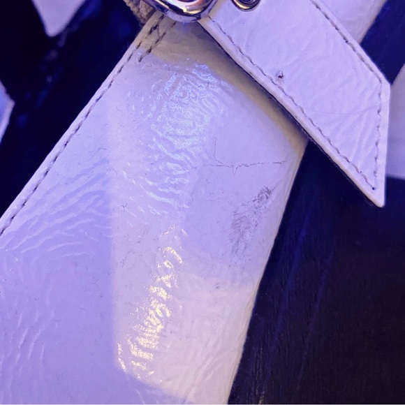 Size 7 White and Black Chunky Mary Jane Shoes - Picture 3 of 3